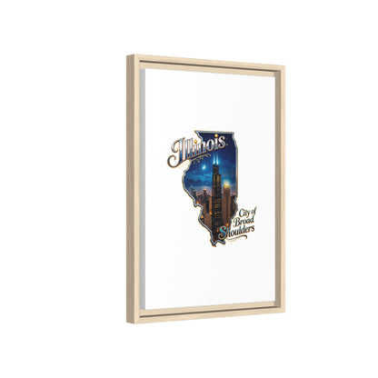 Illinois City of Broad Shoulders Matte Canvas Framed Wall Art