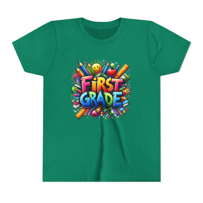 First Grade Kids Tee — Colorful Back-to-School Shirt for Boys & Girls