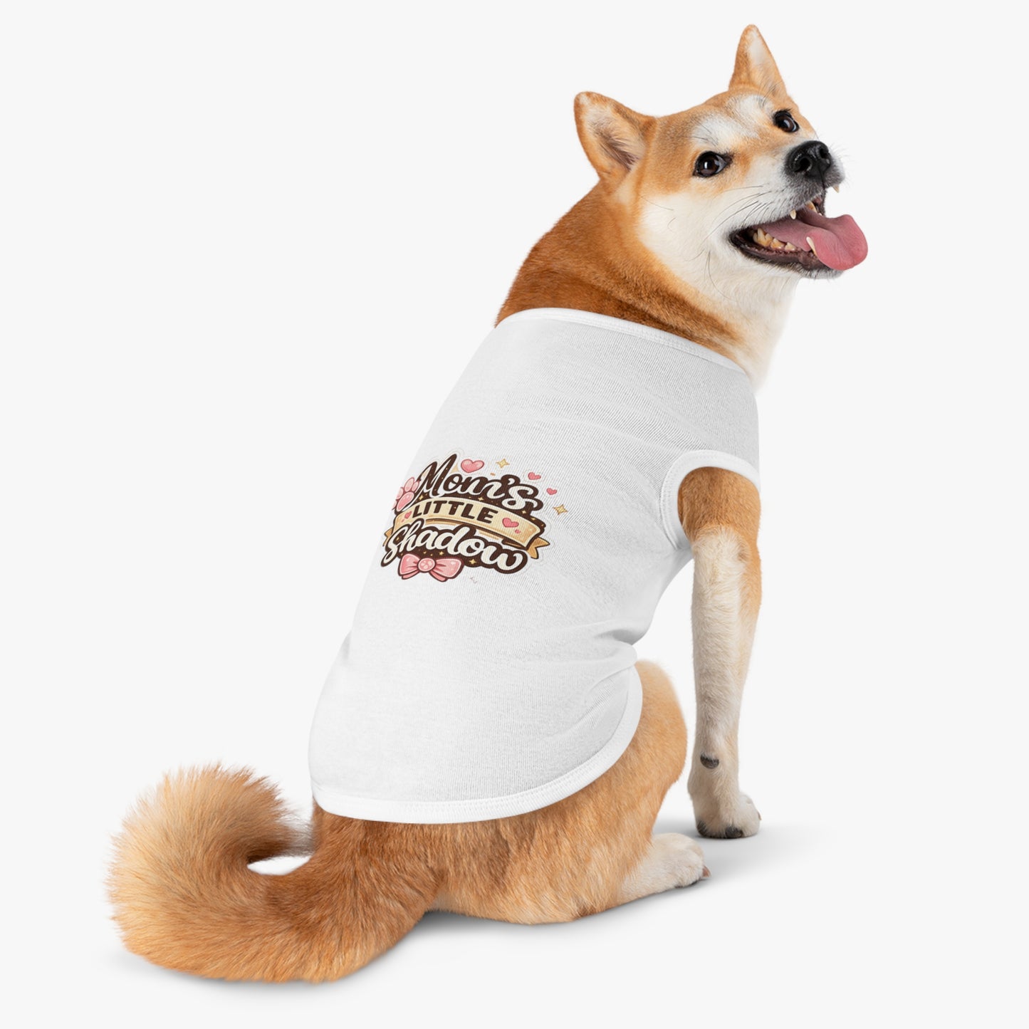 Pet Tank Top — "Mom's Little Shadow" Cute Paw Print Dog Tank