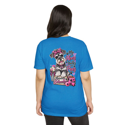 Miniature Schnauzer T-Shirt - "My Heart Walks on Paws" Cute Dog Tee