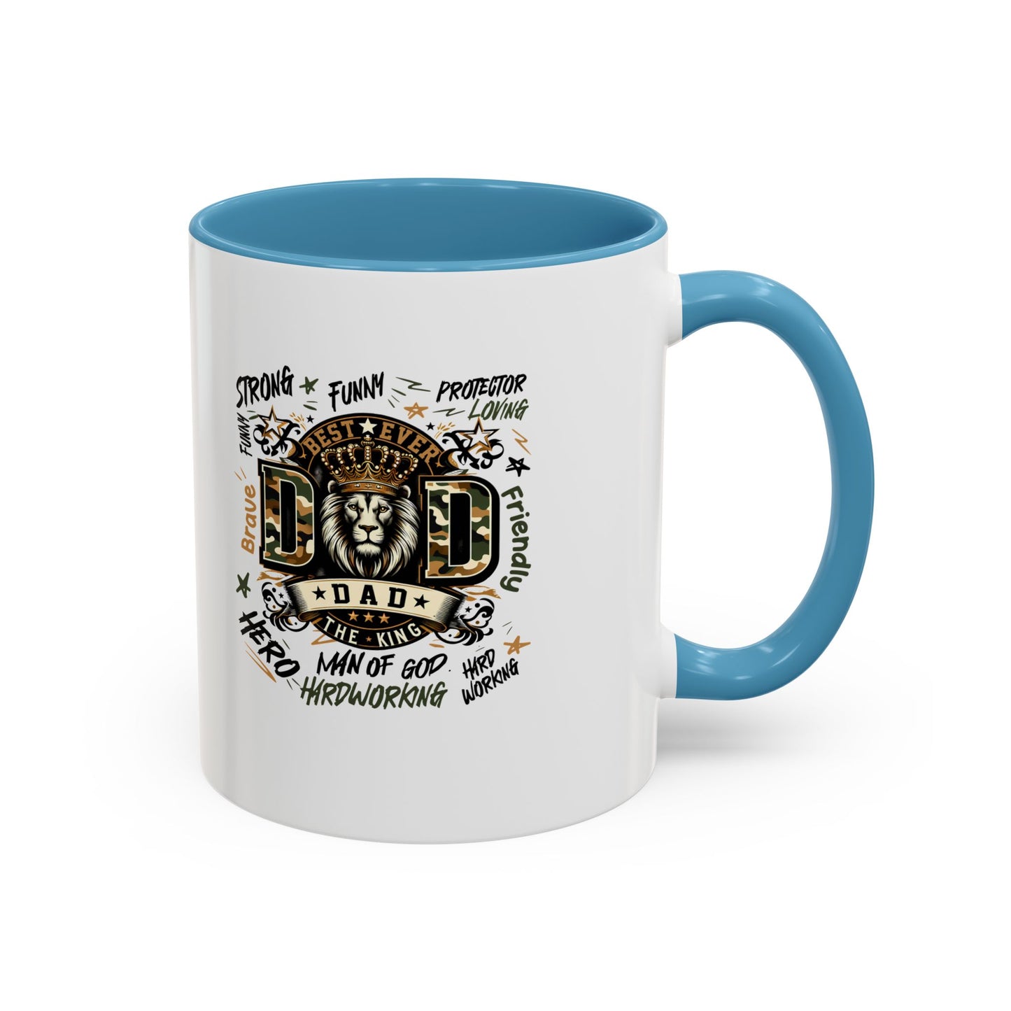 Dad King Lion Coffee Mug — 'Dad: The King' Accent 11/15oz Gift
