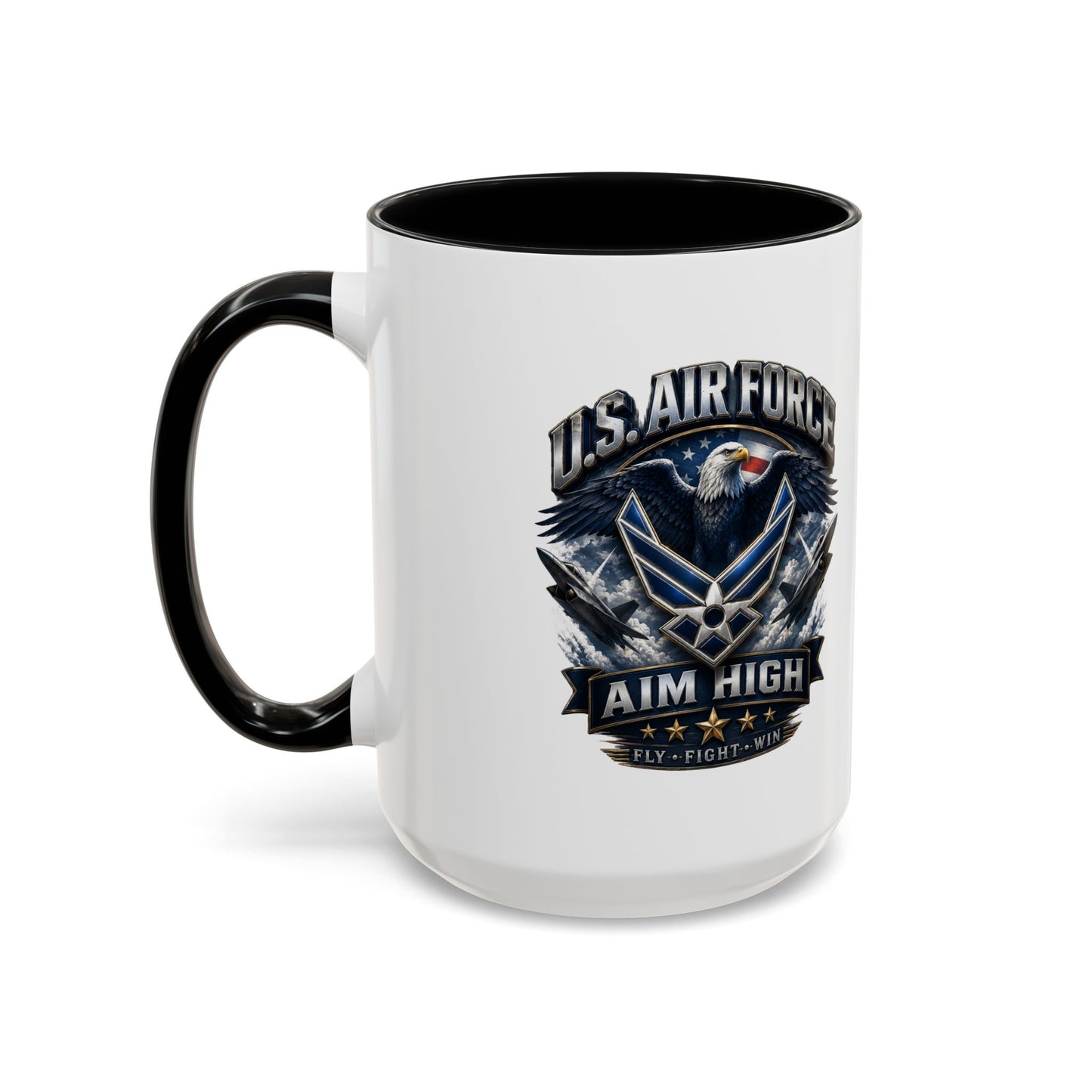 U.S. Air Force Accent Coffee Mug — Aim High Eagle Design (11/15 oz)