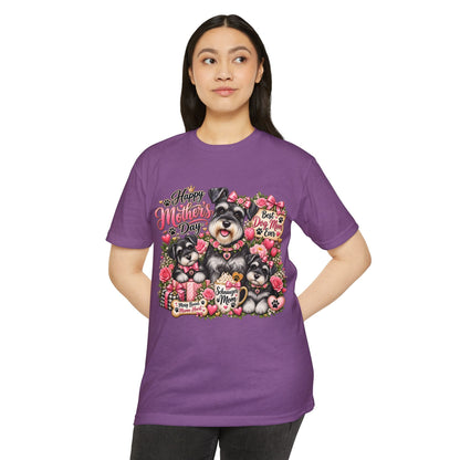 Mother's Day Schnauzer T-Shirt — "Happy Mother's Day" Dog Mom Tee