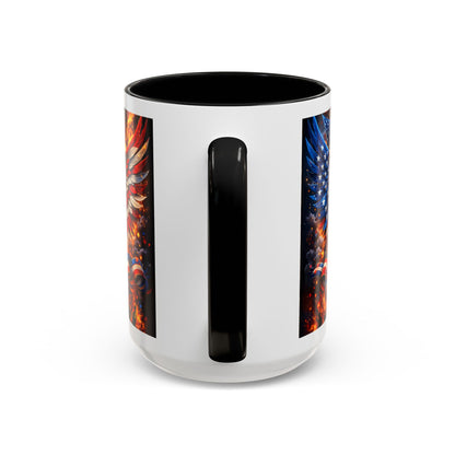 Patriotic Eagle Coffee Mug — American Flag Bald Eagle Accent Mug (11/15oz)