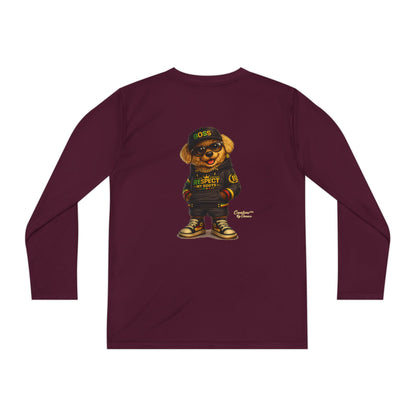 Youth Long Sleeve Tee — Streetwear Bear Graphic, 'Respect' Hip-Hop Kids Shirt