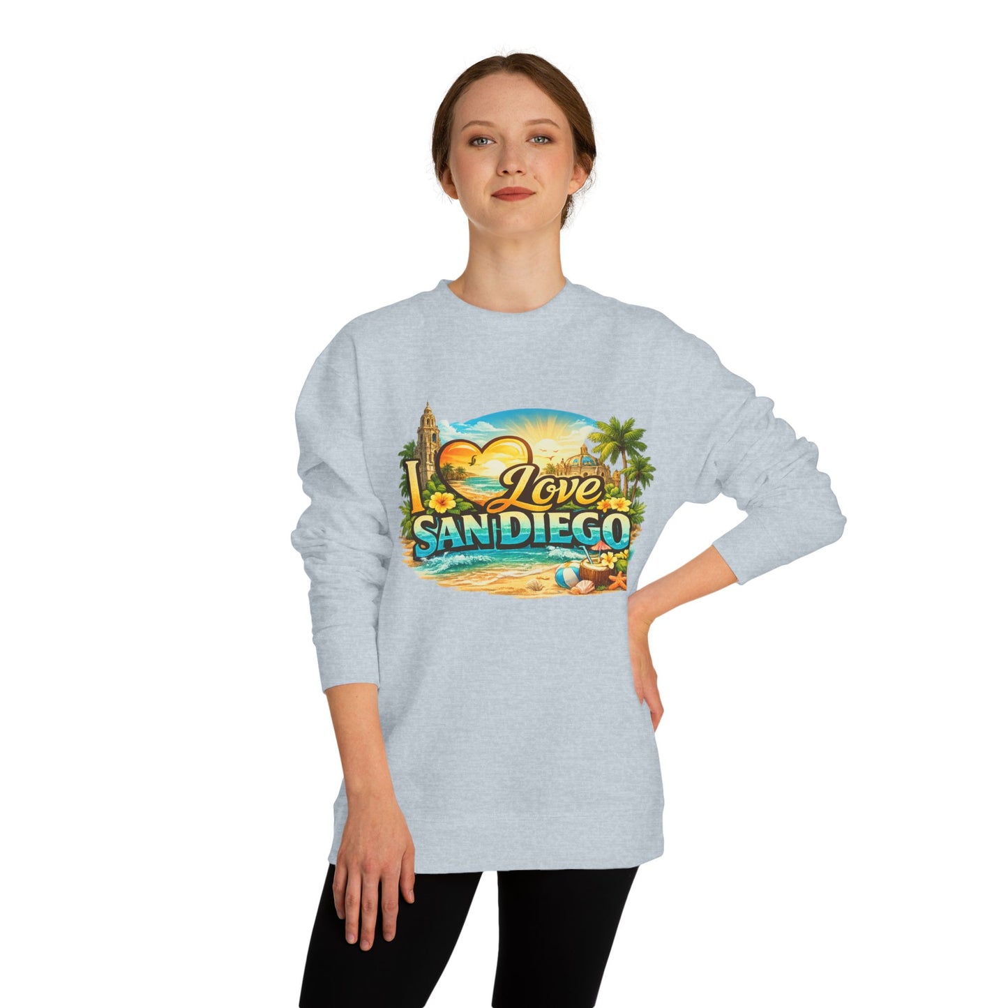 San Diego Sweatshirt — "I Love San Diego" Beach Graphic Crewneck