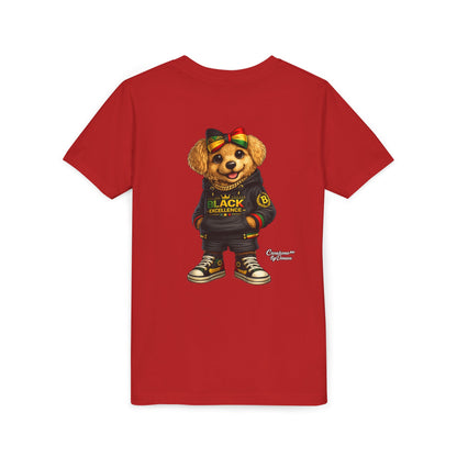 Youth Tee — Rasta Teddy "Black Excellence" Graphic Shirt