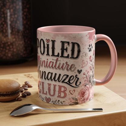 Spoiled Miniature Schnauzer Club Accent Coffee Mug — Cute Dog Mom Gift
