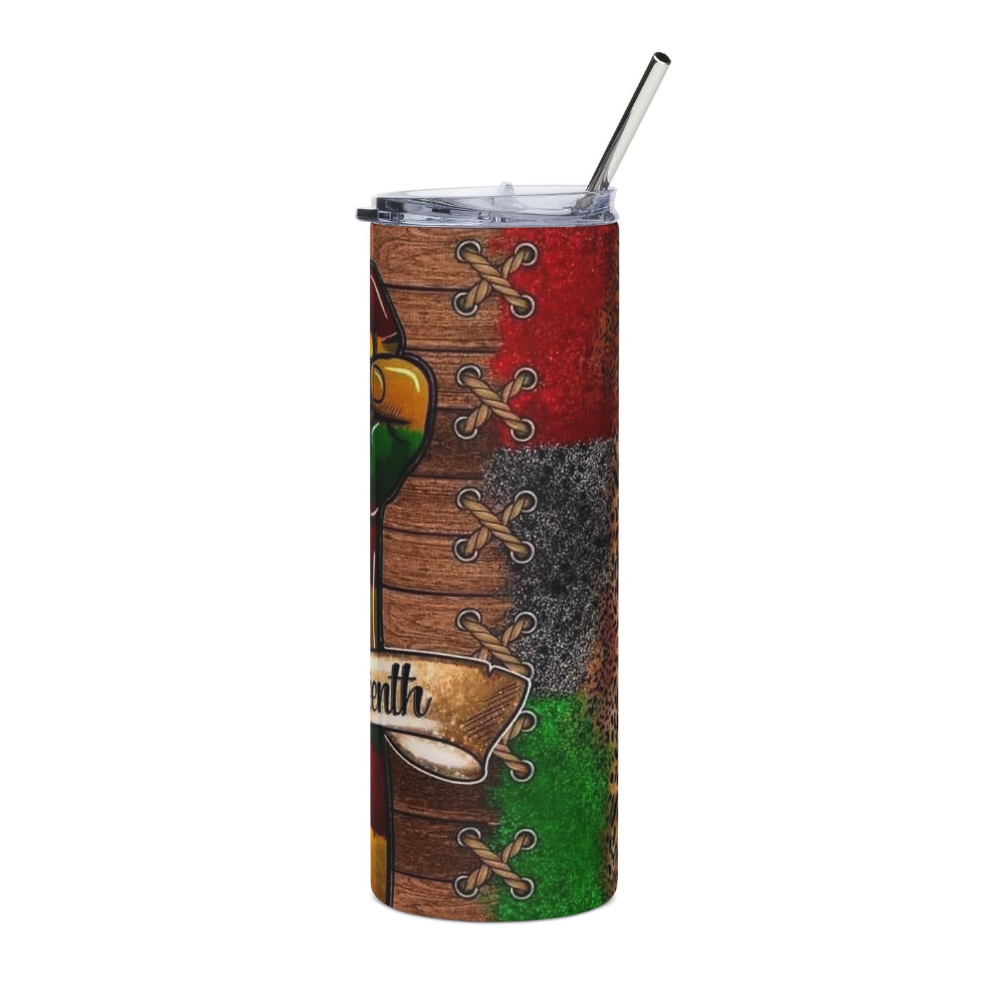 Juneteenth Fist Stainless Steel Tumbler — 20oz Pride Travel Cup
