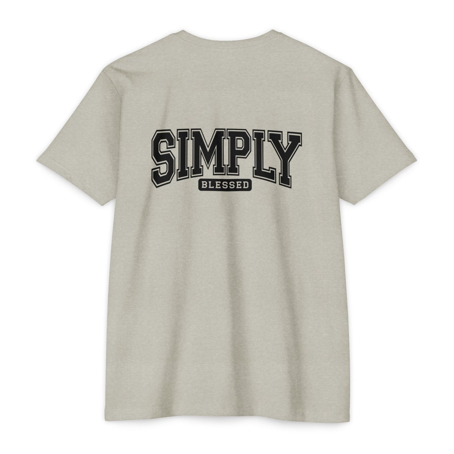 Simply Blessed T-Shirt — Vintage Collegiate Script Faith Tee