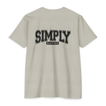 Simply Blessed T-Shirt — Vintage Collegiate Script Faith Tee