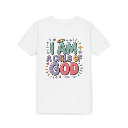I Am A Child of God Youth Tee — Cute Pastel Christian Kids T-Shirt