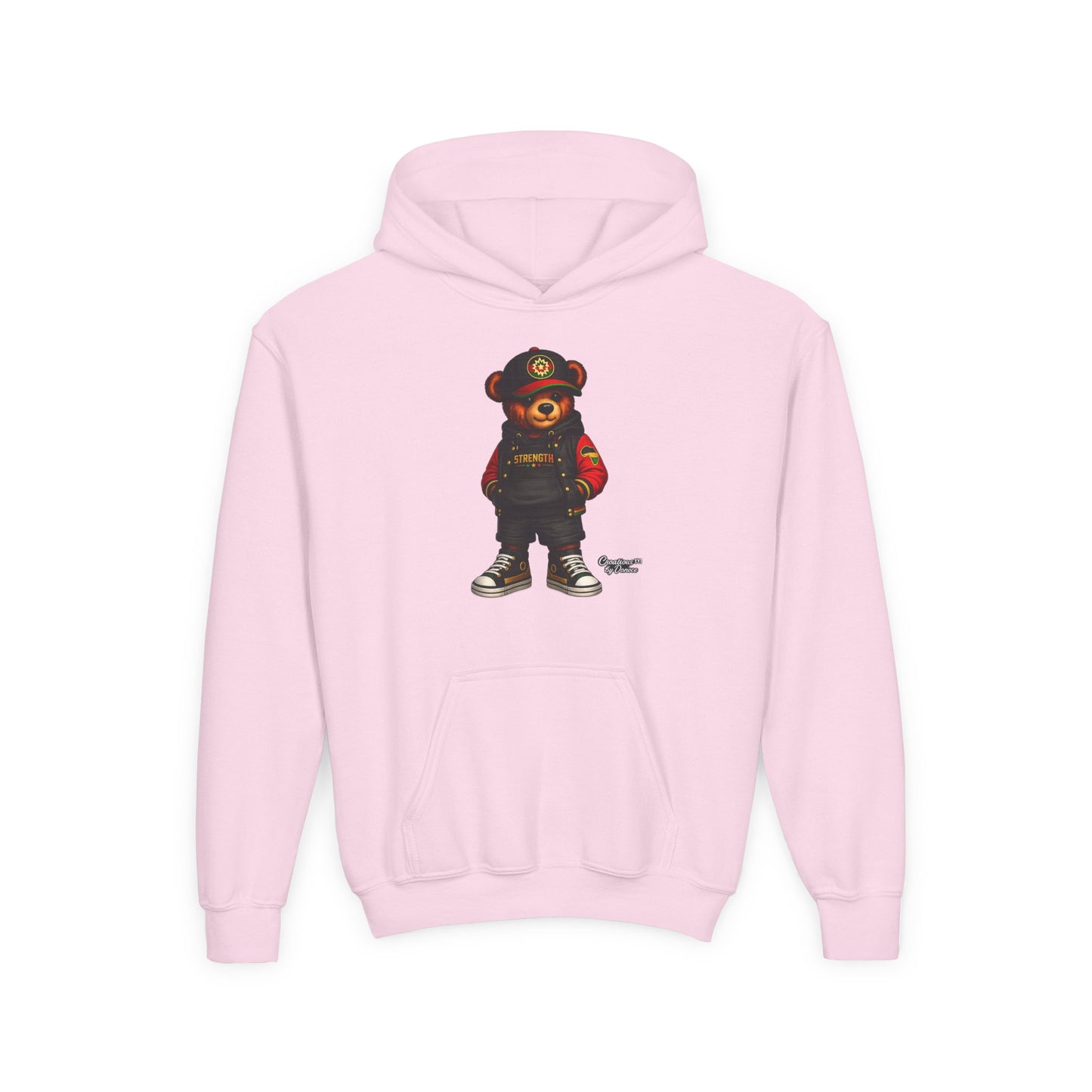 Youth Bear Hoodie – Streetwear Teddy Graphic Pullover for Kids