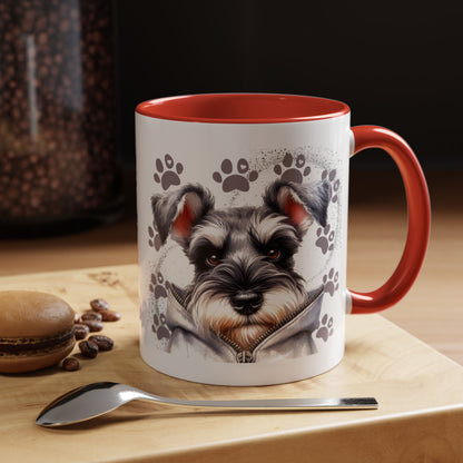 Schnauzer Paw Print Accent Coffee Mug (11/15oz)