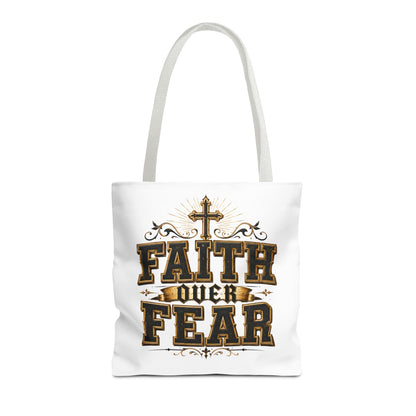 Faith Over Fear Tote Bag — Inspirational Christian Canvas Tote