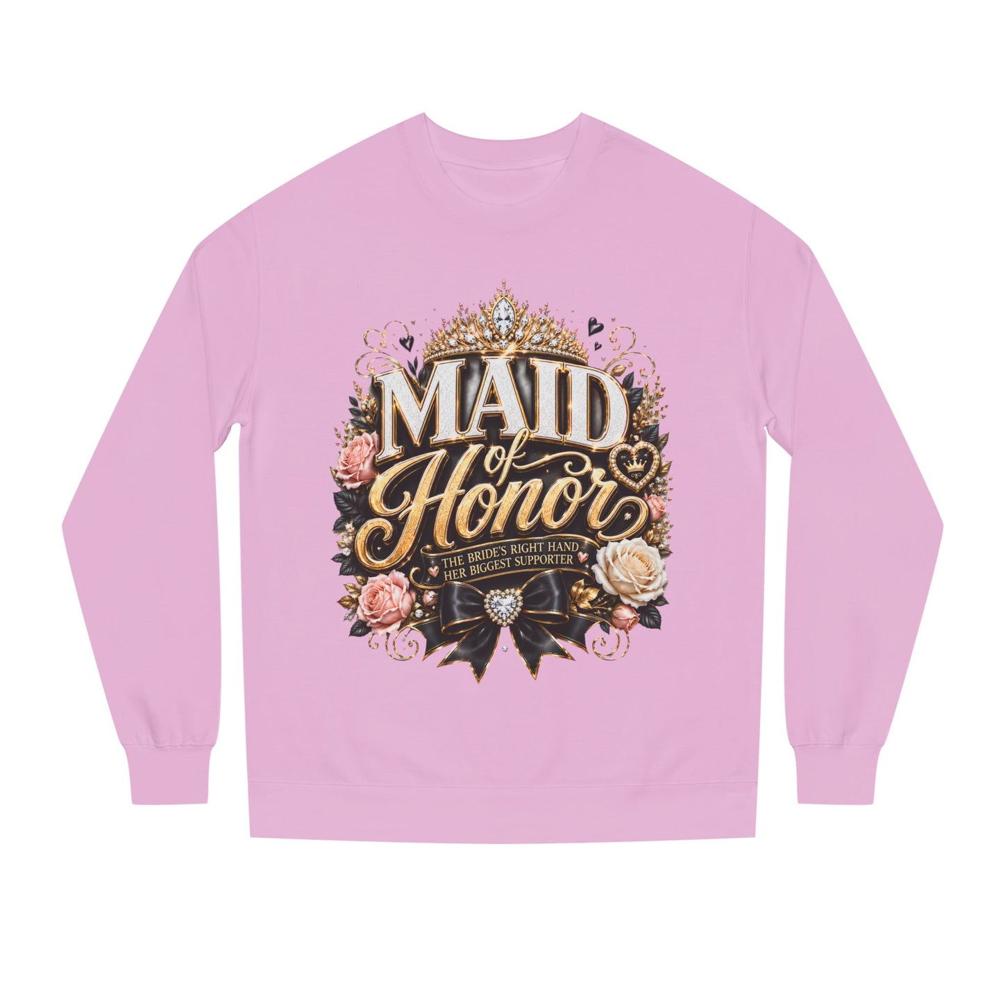 Maid of Honor Sweatshirt - Floral Crown Bridal Party Crewneck
