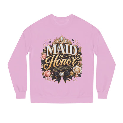 Maid of Honor Sweatshirt - Floral Crown Bridal Party Crewneck