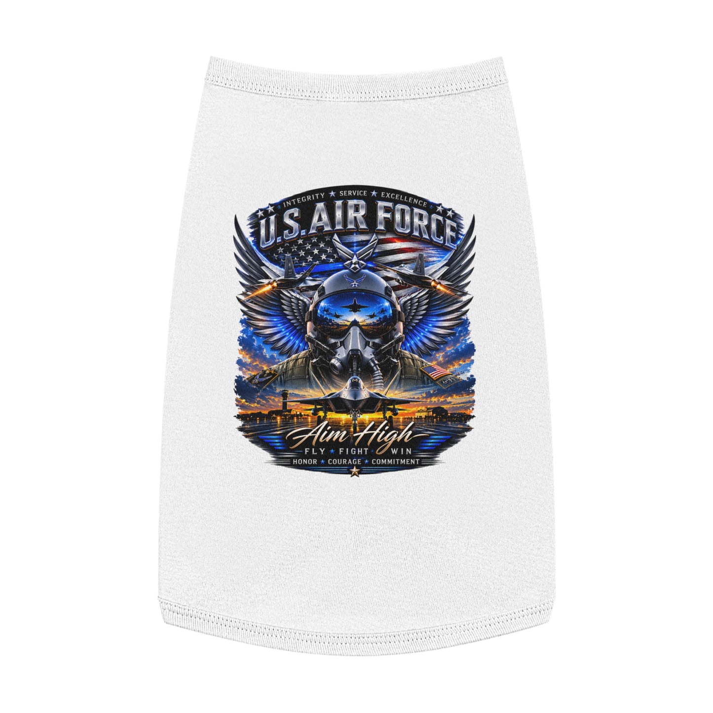 U.S. Air Force Pet Tank Top - "Aim High" Military Pilot Dog Shirt