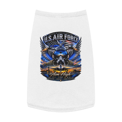 U.S. Air Force Pet Tank Top - "Aim High" Military Pilot Dog Shirt