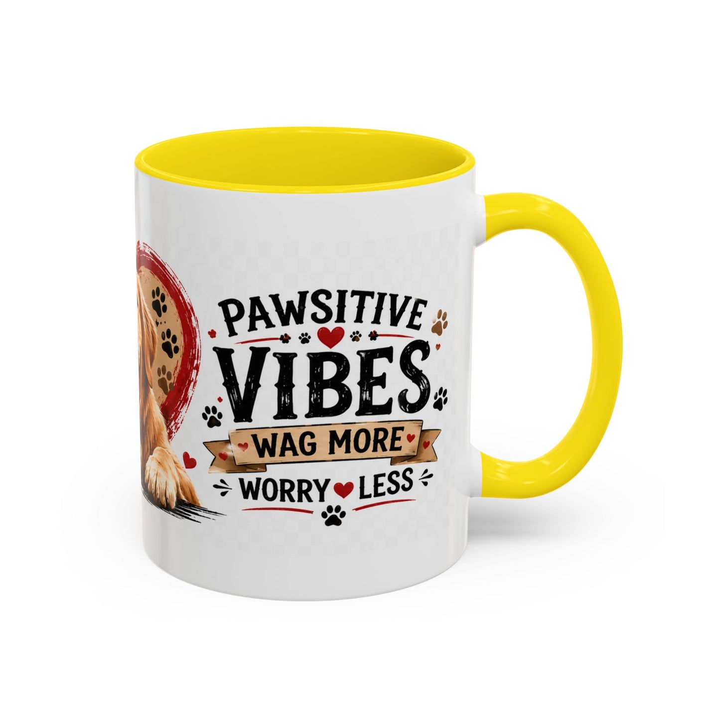 Pawsitive Vibes Coffee Mug - "Wag More, Worry Less" Dog Lover Accent Mug