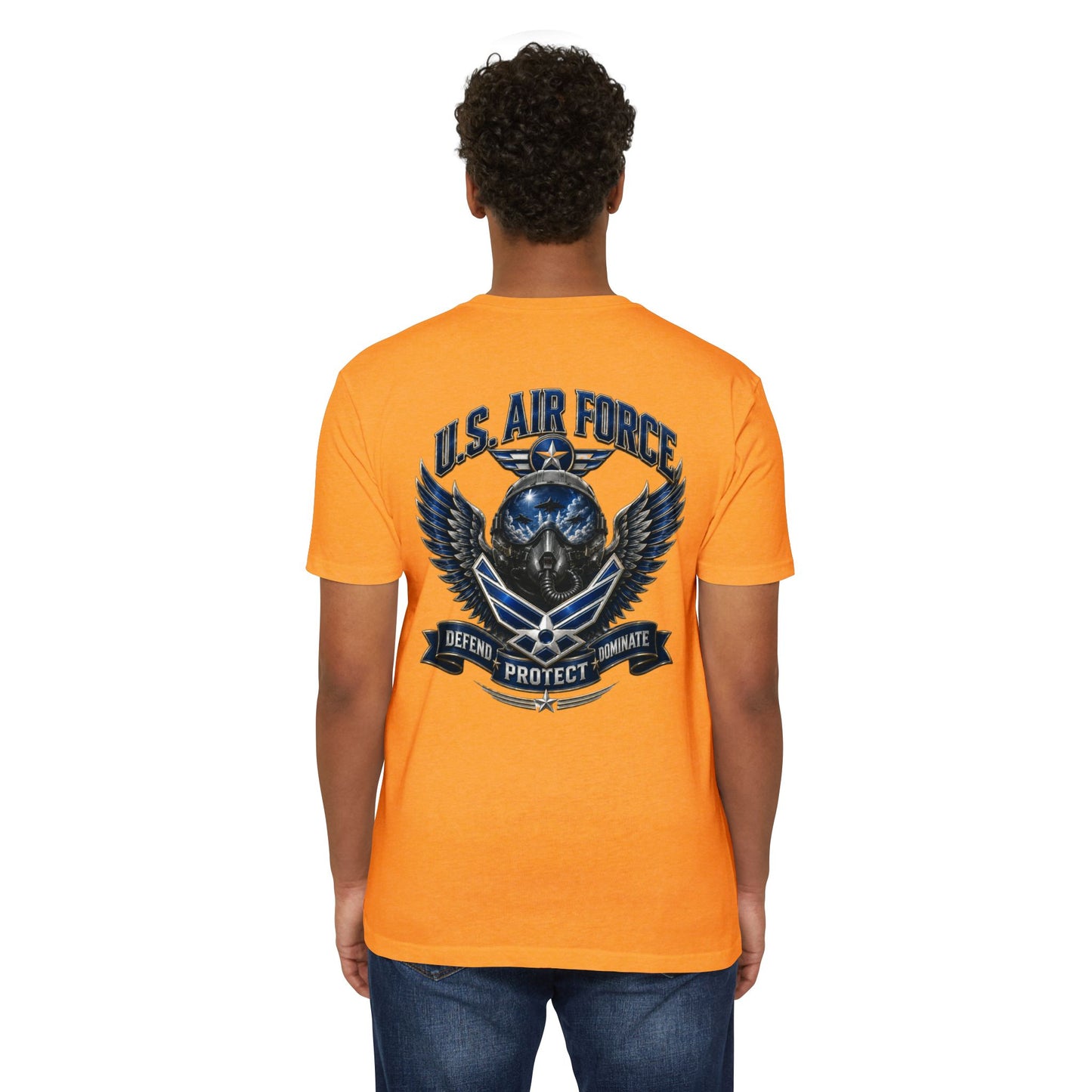 U.S. Air Force Skull Wings T-Shirt — Defend Protect Dominate Military Tee