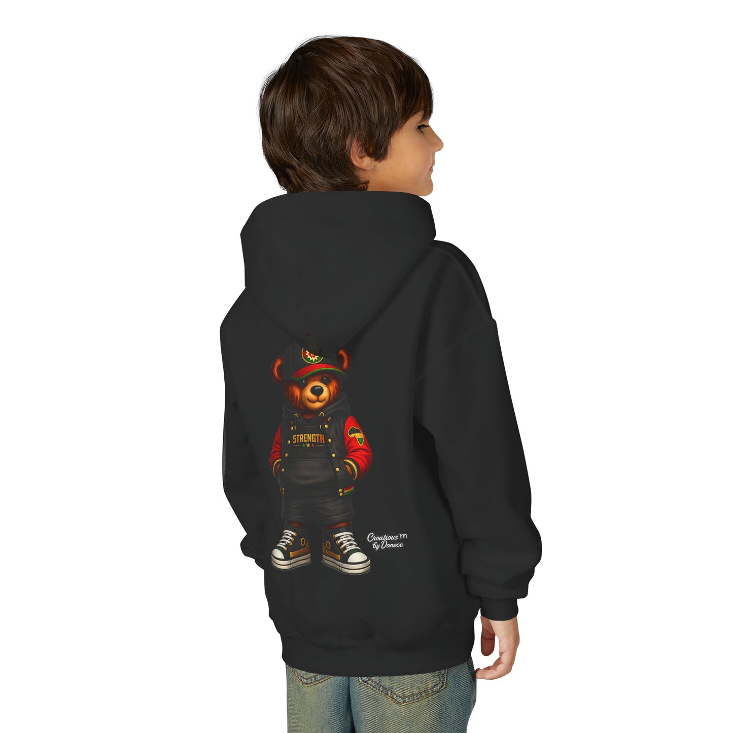 Youth Bear Hoodie – Streetwear Teddy Graphic Pullover for Kids