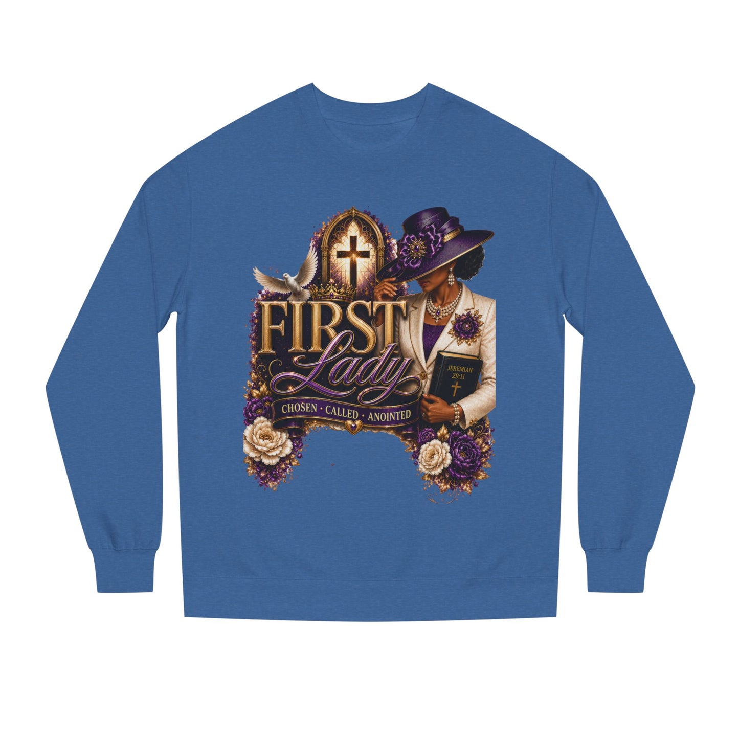 First Lady Church Sweatshirt – Christian Women’s Faith Graphic Crewneck