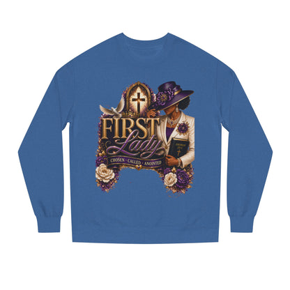 First Lady Church Sweatshirt – Christian Women’s Faith Graphic Crewneck