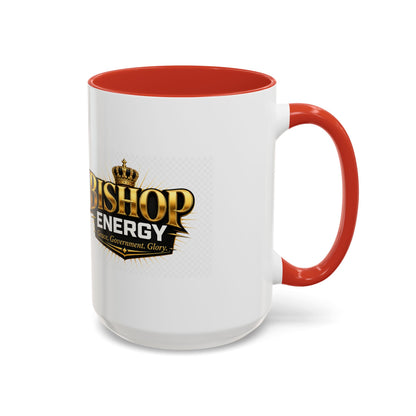 Bishop Energy Coffee Mug — Gold Crown Logo Accent Ceramic Mug (11/15oz)