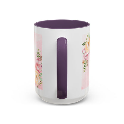 She is Mom Floral Accent Coffee Mug – ‘She is strong, loving, selfless and beautiful’ Gift for Mother’s Day
