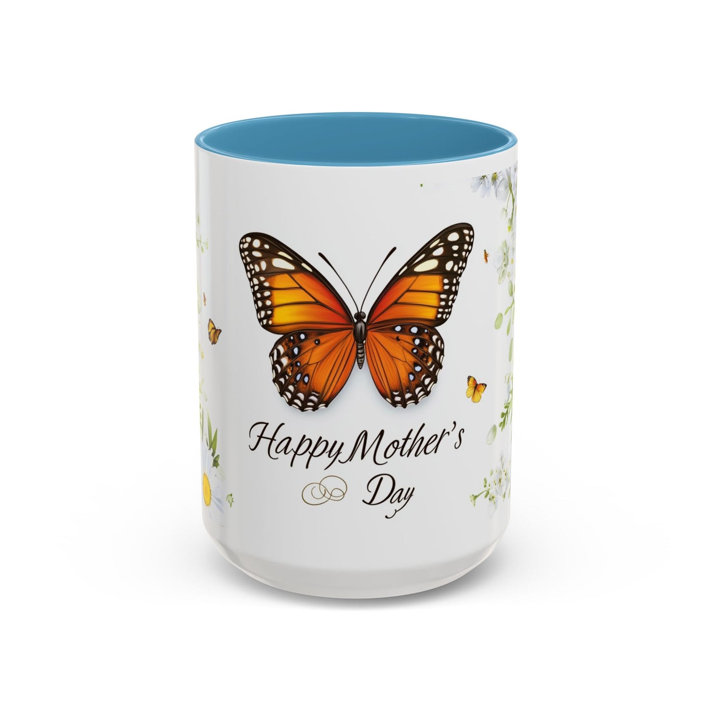 Mother's Day Butterfly Coffee Mug – 'Happy Mother's Day' Floral Accent Mug