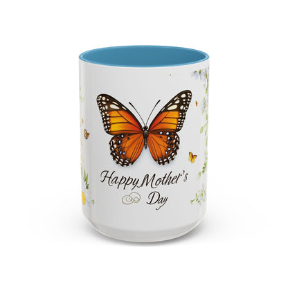 Mother's Day Butterfly Coffee Mug – 'Happy Mother's Day' Floral Accent Mug