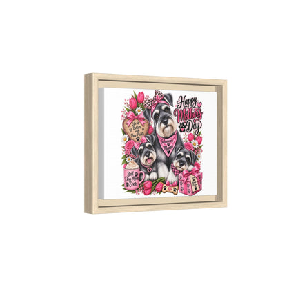 Happy Mother’s Day Schnauzer Canvas — Framed Matte Wall Art