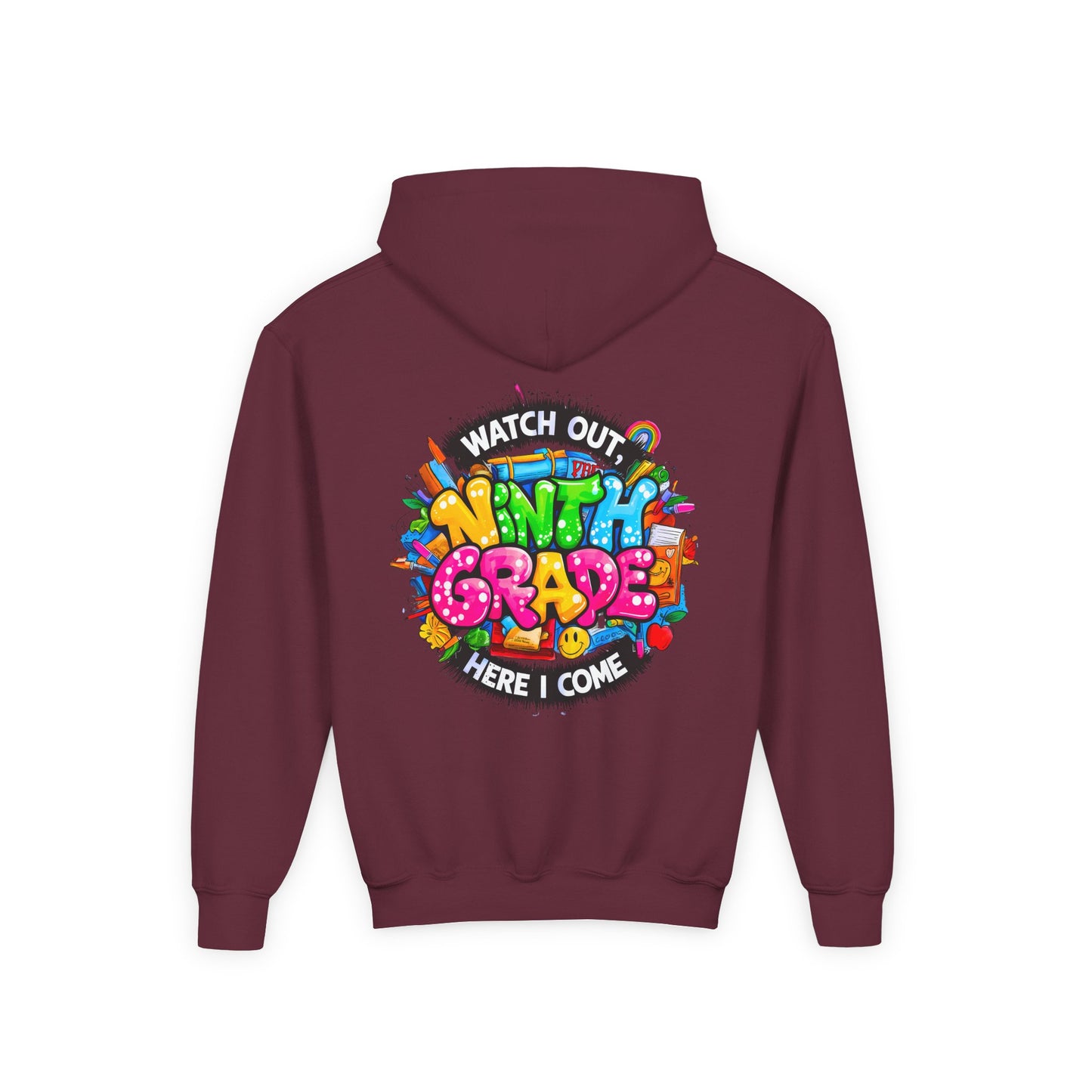 Kids' 4th Grade Hoodie – "Watch Out 4th Grade Here I Come" Colorful Back-to-School Sweatshirt