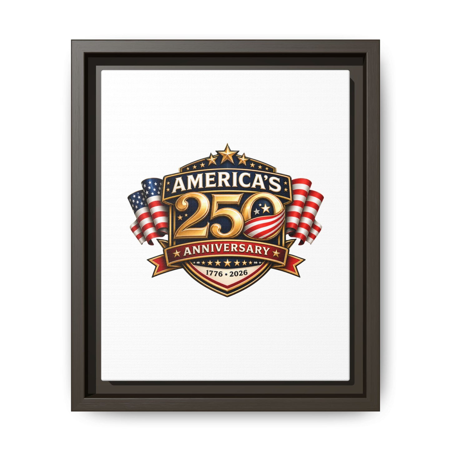 America's 250th Anniversary Framed Matte Canvas - 1776–2026 Patriotic Wall Art