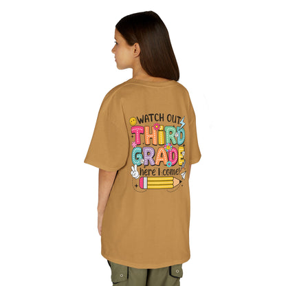 Third Grade Back to School Kids Tee — "Watch Out Third Grade Here I Come"