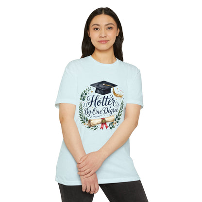 Graduation T-Shirt — "Hotter By One Degree" Cap & Diploma Design