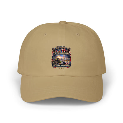 Dad Cap — Vintage Fireworks Night Skyline Embroidered Hat