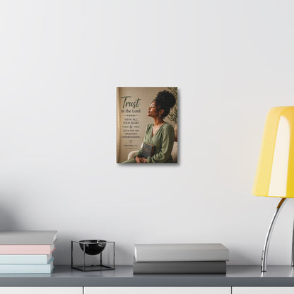 Trust in the Lord Wall Canvas — Proverbs 3:5-6 Inspirational Faith Print