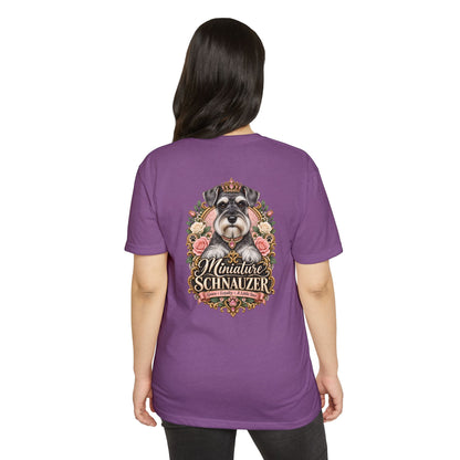 Miniature Schnauzer Floral Portrait T-Shirt