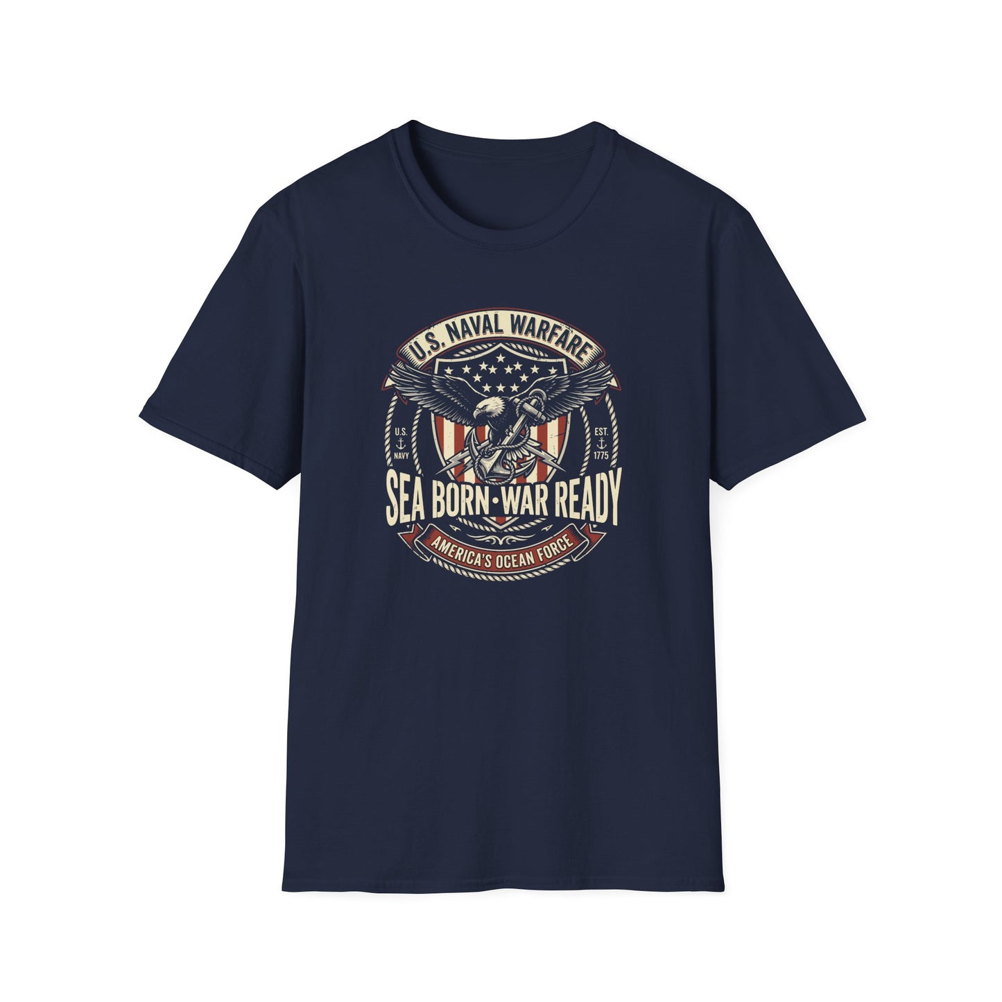 U.S. Naval Warfare Sea Born-War Ready America’s Ocean Force T-Shirt