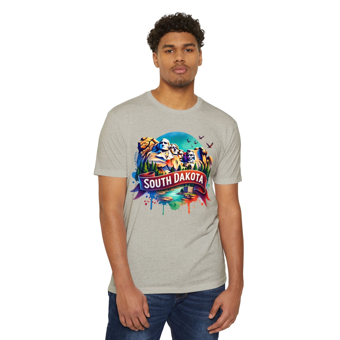 South Dakota Mount Rushmore T-Shirt — Retro Watercolor State Souvenir