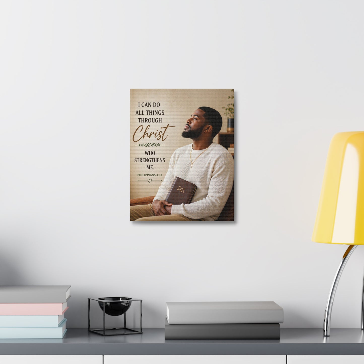 Canvas Wall Art — "I Can Do All Things Through Christ" Inspirational Bible Verse (Philippians 4:13)