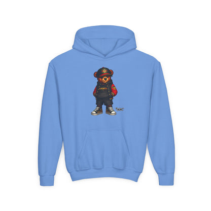 Youth Bear Hoodie – Streetwear Teddy Graphic Pullover for Kids