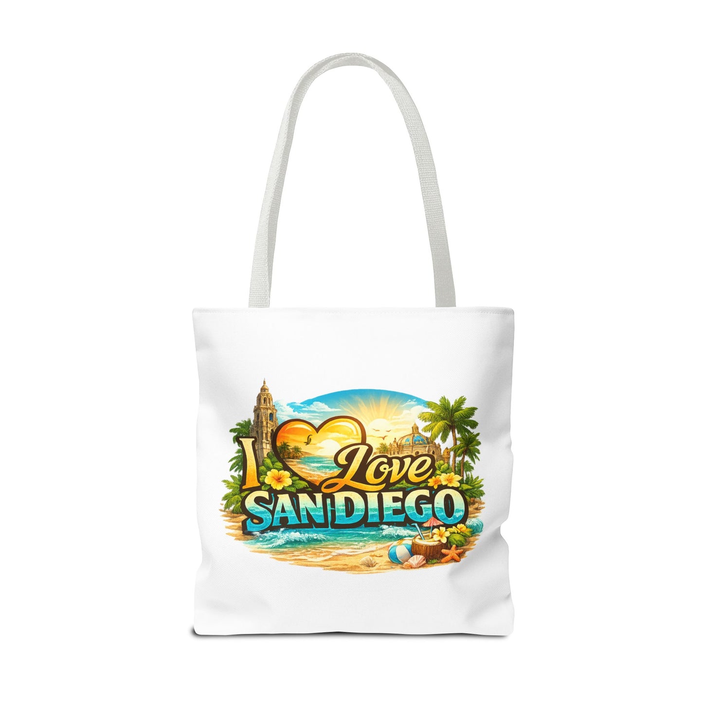 San Diego Tote Bag - "I Love San Diego" Beach City Souvenir