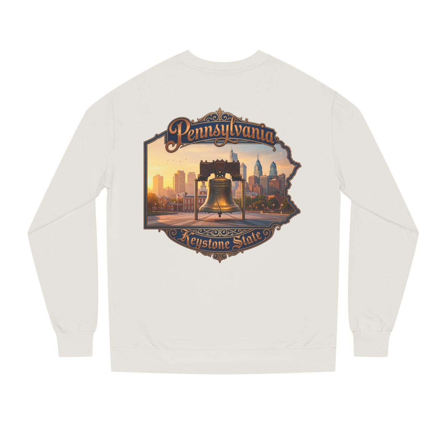Pennsylvania Keystone State Sweatshirt — Liberty Bell & City Skyline Crewneck