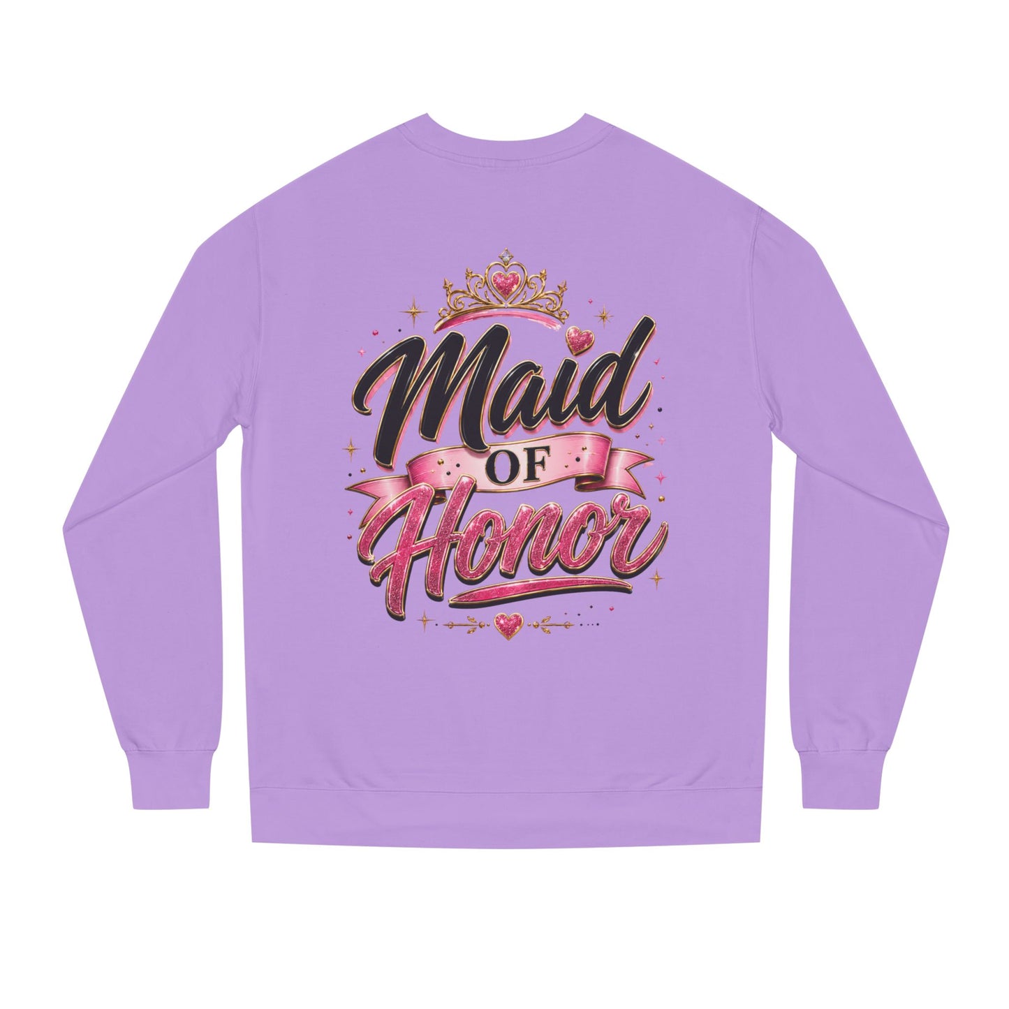 Maid of Honor Sweatshirt — Pink Script Bridal Party Crewneck