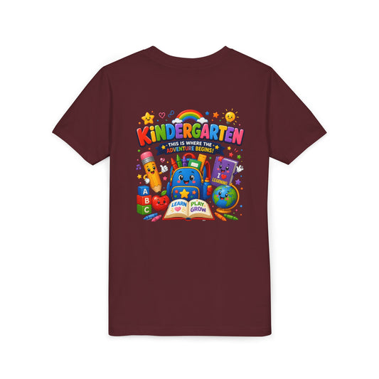 Kindergarten Kids T‑Shirt — 'Kindergarten: This Is Where the Fun Begins' Colorful Back-to-School Tee