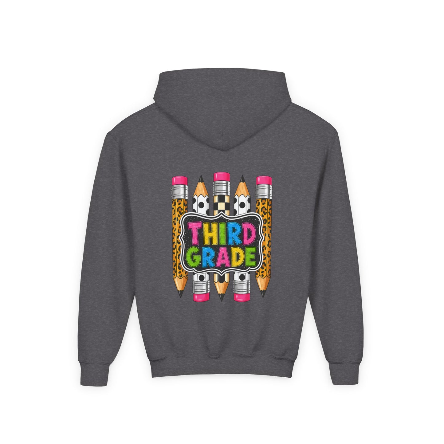 Third Grade Kids Hoodie — Cute Pencil Back-to-School Sweatshirt