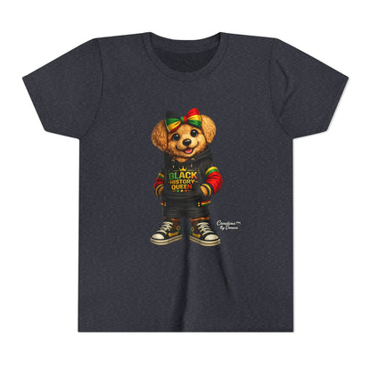 Youth Tee — Black History Queen Bear Graphic T-Shirt
